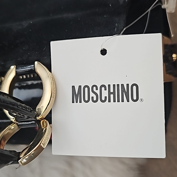 Moschino Mini Black and Floral Design Velvet Handbag - Picture 12 of 17
